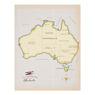 Foto Mapa ilustrado da Austrália