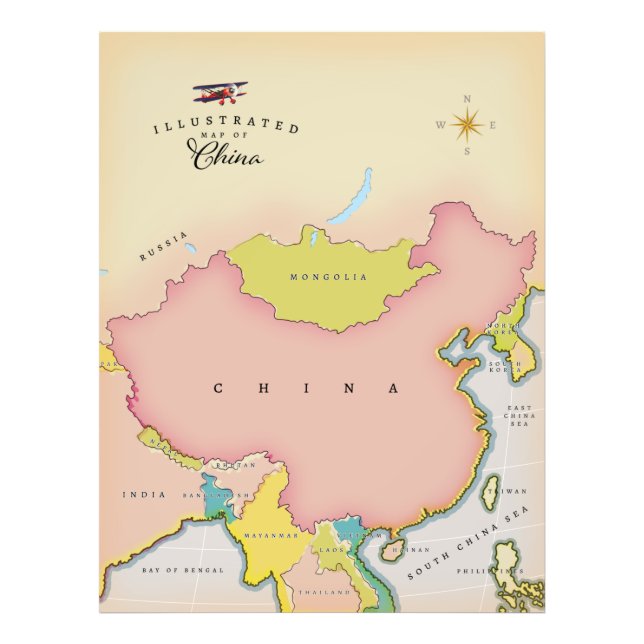 Foto Mapa ilustrado da china (Frente)