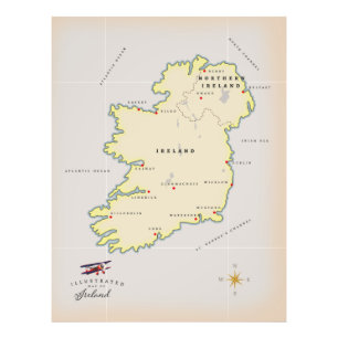 Foto Mapa Ilustrado da Irlanda