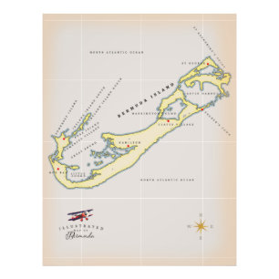 Foto Mapa ilustrado das Bermudas