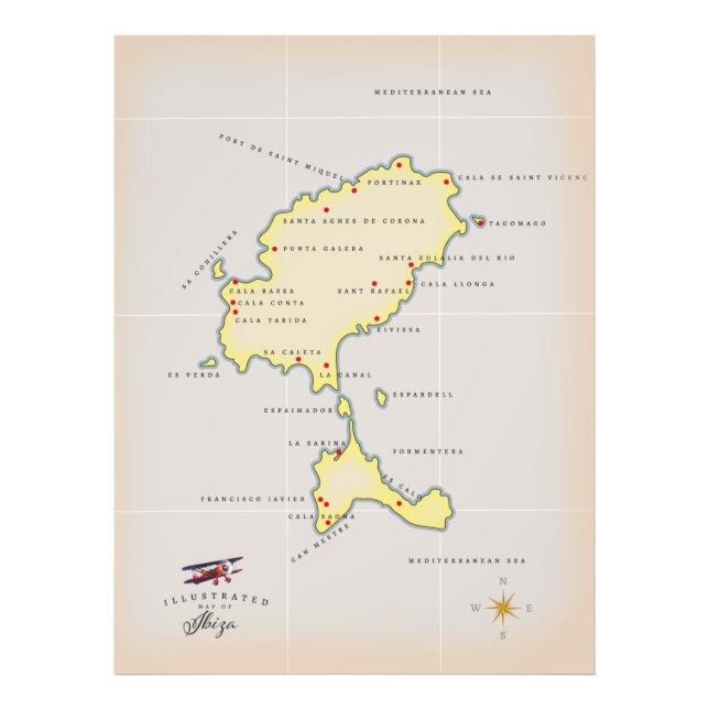 Foto Mapa ilustrado de Ibiza (Frente)