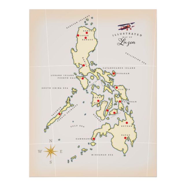 Foto Mapa ilustrado de Luzon Filipinas (Frente)