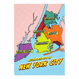 Foto Mapa ilustrado de Nova York em Pop Art