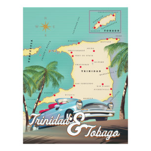 Foto Mapa ilustrado de Trinidad e Tobago