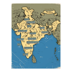 Foto Mapa Ilustrado De Viagem Da Índia