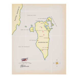 Foto Mapa Ilustrado do Bahrein