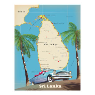 Foto Mapa ilustrado do Sri Lanka