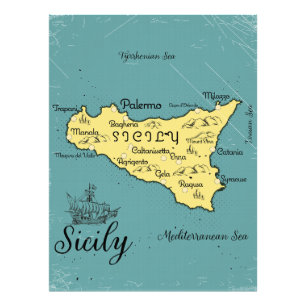 Foto Mapa Náutico Vintage da Sicília