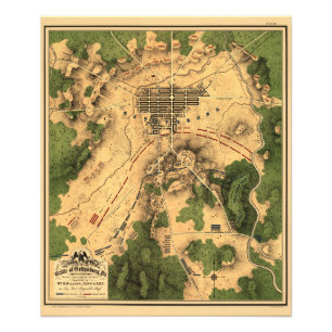 Foto Mapa Restaurado da Batalha de Gettysburg, 1863