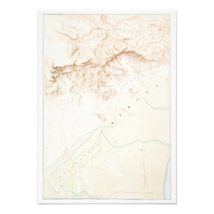 Foto Mapa topográfico das ruínas de Tebas Poster