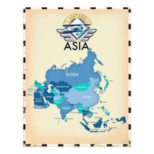 Foto Mapa Vintage Da Ásia