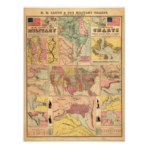 Foto Mapas Estratégicos Militares da Guerra Civil Vint