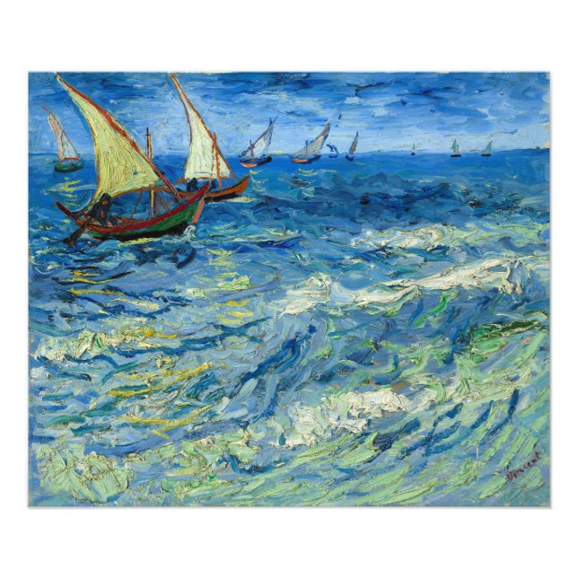 Foto Mar em Saintes-Maries por Vincent van Gogh (Frente)