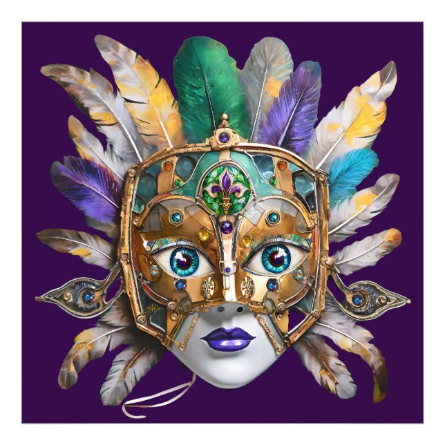 Foto Mardi Gras Feather e Metal Mask (Frente)