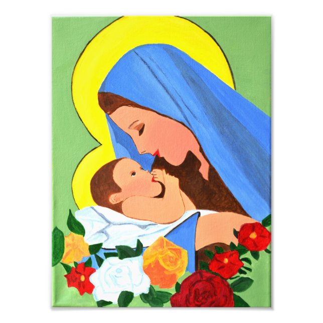 Foto Maria e um bebê Jesus impressão (Frente)