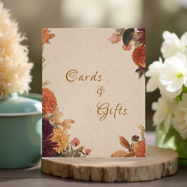 Foto Marigold Rustic Floral Wedds Cards & Gifts Sinal (Criador carregado)