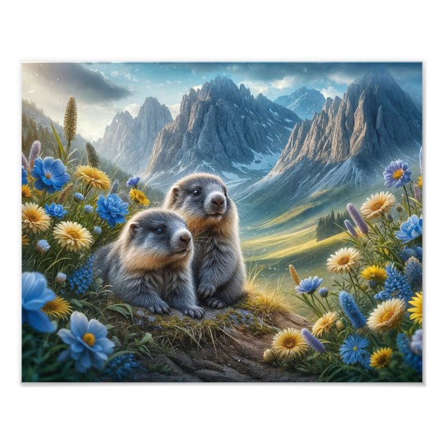 Foto Marmotas Bebês Imprimem (Frente)