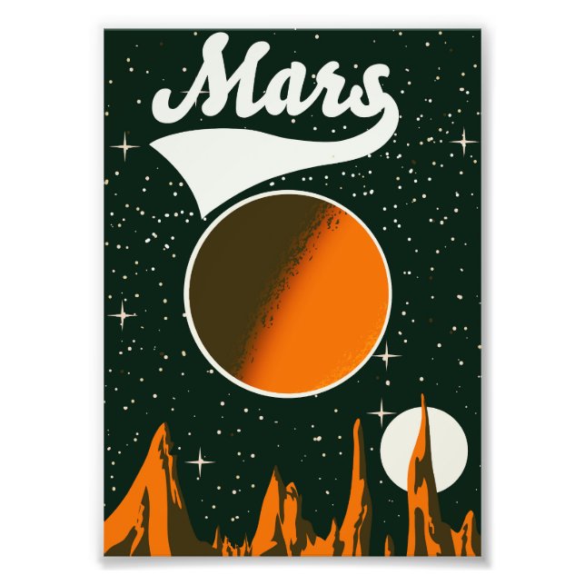 Foto Mars vintage arte espacial (Frente)