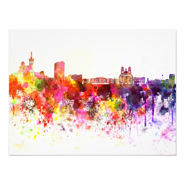 Foto Marseilles skyline in watercolor background (Frente)