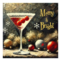 Martini de Natal de Cranberry Triplo Retro dos Ano