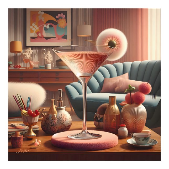 Foto Martini Futurista Atômico de Cerejeira em Flor (Frente)