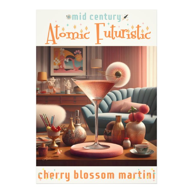 Foto Martini Futurista Atômico de Cerejeira em Flor (Frente)