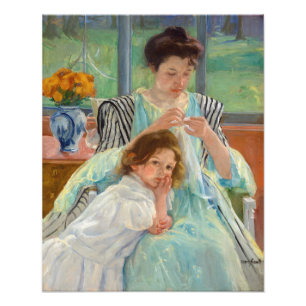 Foto Mary Cassatt - Jovem Mãe costurando