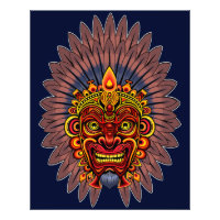 Máscara Ritual do Rei Guerreiro Tribal