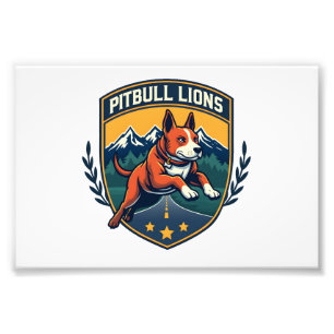 Foto Mascote Esportivo Vintage Leões Pitbull Vetor D