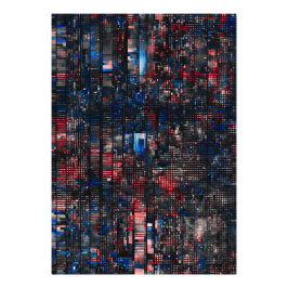 Foto Matriz de Falha Digital Vermelha e Azul Abstrata