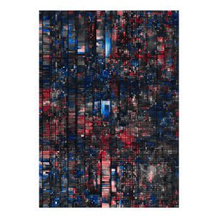 Foto Matriz de Falha Digital Vermelha e Azul Abstrata