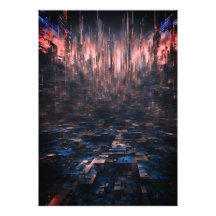 Matriz Digital Abstrata de Neon Cyberpunk