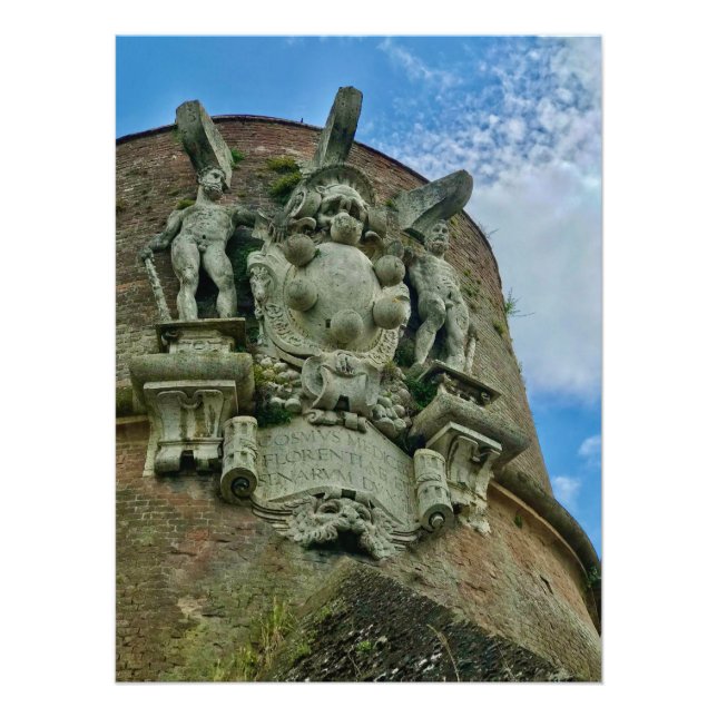 Foto Medalhão no Muro Exterior de Siena, Itália (Frente)