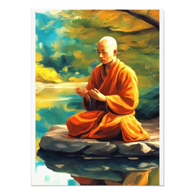 Foto Meditation KI Gemälde buddhistischer Mönch  (Frente)