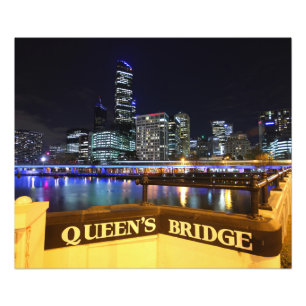 Foto Melbourne CBD Queens Bridge Lights