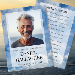 Foto Memorial Funeral Lembre-se do Cartão de Oraçã