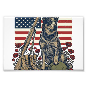 Foto Memorial Patriótico Blue Heeler Gravura Vintage S