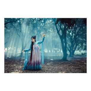 Foto Menina chinesa realizando um ato de dança