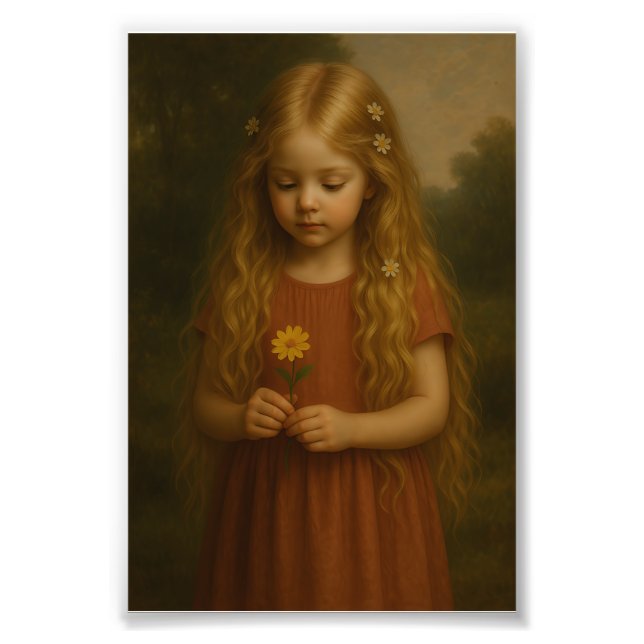 Foto Menina com Flor de Margarida (Frente)