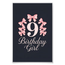 Menina de 9 anos de aniversário