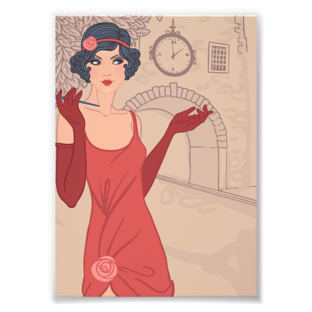 Foto Menina de Flapper Ilustrada (Frente)