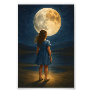 Foto "Menina debaixo da lua cheia