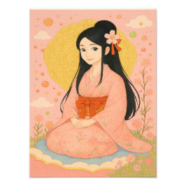 Foto Menina Elegante em Kimono - Estilo Japonês de Arte