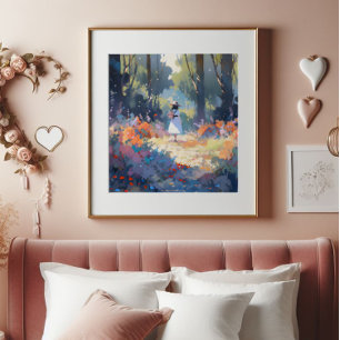 Foto Menina no animismo florestal