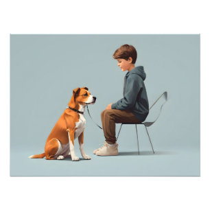Foto Menino com arte de cão