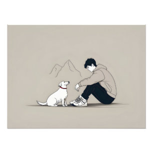 Foto Menino com arte de cão