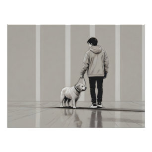 Foto Menino com arte de cão