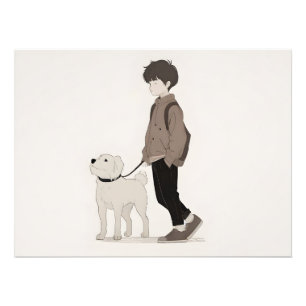 Foto Menino com arte de cão