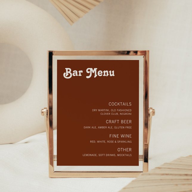 Foto Menu de Bar Moderno Chic Retroativo (Criador carregado)