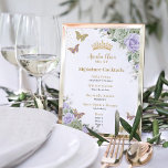 Foto Menu de Bebida do Bar de Quinceanera Floral Roxo d<br><div class="desc">Personalize este sinal de menu Quinceañera / festa de aniversário, fácil e rapidamente, basta pressionar o botão Editar Usando Ferramentas de Design para reorganizar e formatar o estilo e posicionamento do texto. Apresentando sotaques verdes, lavandas roxas, florais e dourados lindos. Todo texto é editável! Excelente para Quinceañera, doce 16, 18...</div>